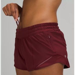 NWOT Hotty Hot Low-Rise Lined Short 2.5 MAROON